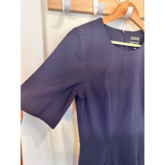 J. CREW Short Sleeve Mini Bi-Stretch Wool Dress Navy Blue Women's 6 Small - Picture 5 of 10